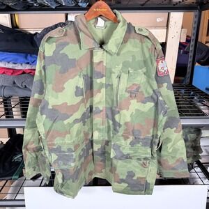 YUMCO Military Camo Jacket Coat 1996 Yugoslavia Serbian Patch Men's Large